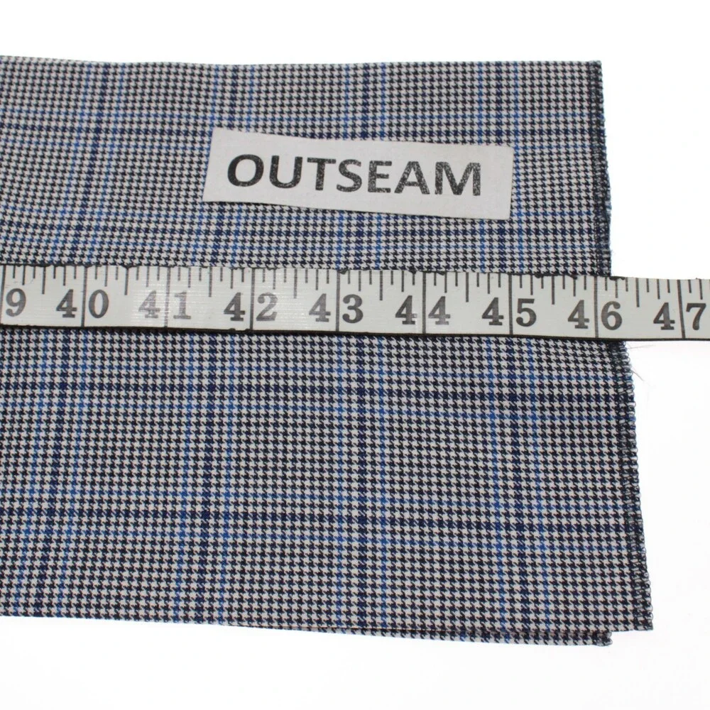 PT Torino NWT Dress Pants Size 50 (US 34) Slim Fit Super 100's Blue Check Wool